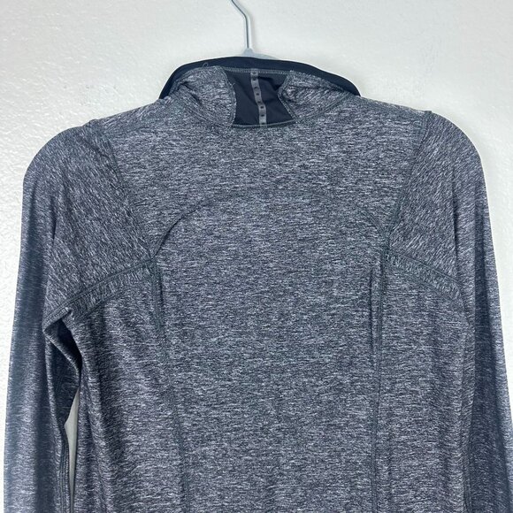 Lululemon Pace Pusher 1/2 Zip Heathered Black / Black 6 Luon Light Athletic - Picture 10 of 11